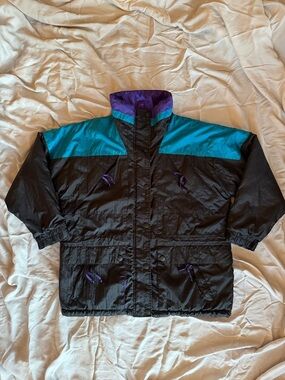 Vintage St. John’s Bay winter coat color block ski jacket, men’s XL